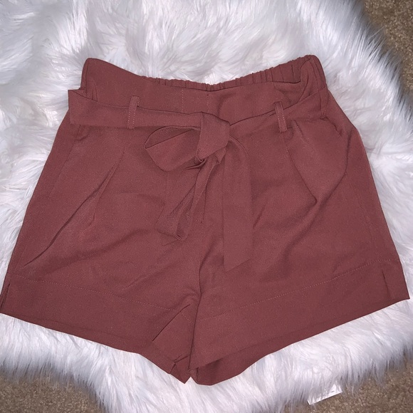 Fashion Nova Pants - FASHION NOVA Mauve Belted Shorts Sz Small
